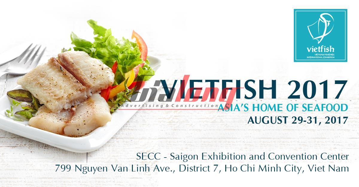 Hội chợ triển lãm thủy sản Vietfish thường niên sẽ diễn ra từ ngày 29-31/8/2017 tại Trung tâm hội chợ triển lãm Sài Gòn (SECC) - 799 Nguyễn Văn Linh, Quận 7, Tp. HCM được tổ chức bởi Hiệp hội Chế biến và Xuất khẩu thủy sản Việt Nam (VASEP).